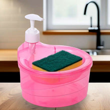 2-in-1 Double Layer Liquid Soap Dispenser with Pump & Sponge – Practical Kitchen & Hotel Sink Soap Pump Bottle (Rectangle)