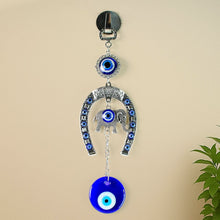 Decorative Evil Eye Hanging with Elephant and Horseshoe Motif,  Wind Chime (1 Pc)