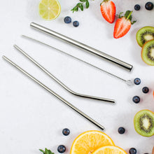 Reusable Stainless Steel Straws with Case for Drinking (4 Pc, Eco-Friendly)