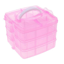 Versatile 18-Grid 3-Layer Transparent Plastic Organizer Box with Adjustable Dividers for Jewelry & Fishing Hooks