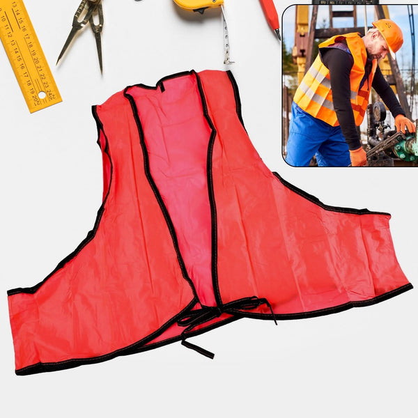 Economy PVC Safety Vest – Soft Vinyl, Tie Closure, High Visibility