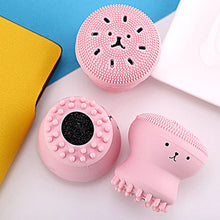 Silicone facial scrubber in octopus shape, perfect for daily skincare routines.