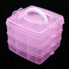 Versatile 18-Grid 3-Layer Transparent Plastic Organizer Box with Adjustable Dividers for Jewelry & Fishing Hooks