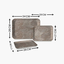 Versatile serving trays with multicolor design, available in 3 sizes, perfect for home use.