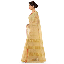 Generic Women's Kota Doria Cotton Saree With Blouse (Chikoo,6-3 Mtrs)