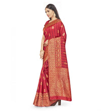 Generic Women's Banarasi Silk Saree With Blouse (Peach, 5-6Mtrs)
