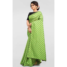 Generic Women's Vichitra Saree with Blouse (LightGreen, 5-6 Mtrs)