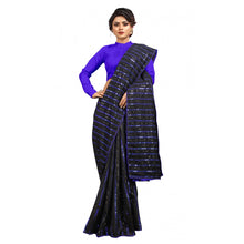 Generic Women's Vichitra Saree with Blouse (Blue, 5-6 Mtrs)