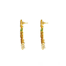 Generic Women's Rose Gold Plated Alloy Kundan Earrings & Mangtikka (Red & Green)