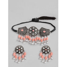 Generic Women's Rose Gold Plated Alloy Necklace & Earings Set (Orange)