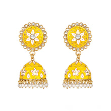 Generic Women's Rose Gold Plated Alloy Earrings (Yellow)