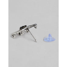 Generic Women's Rose Gold Plated Alloy Necklace & Earings Set (Silver & Black)