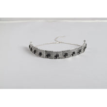 Generic Women's Rose Gold Plated Alloy Necklace & Earings Set (Silver & Black)