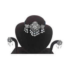 Generic Women's Rose Gold Plated Alloy Necklace & Earings Set (Silver & White)