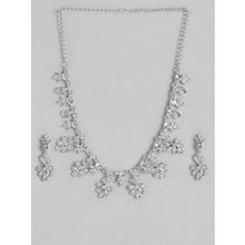 Generic Women's Rose Gold Plated Brass Necklace & Earings Set (Silver)