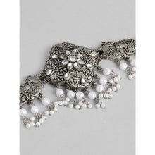 Generic Women's Rose Gold Plated Alloy Necklace & Earings Set (Silver & White)