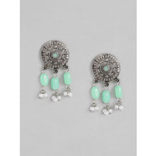 Generic Women's Rose Gold Plated Alloy Necklace & Earings Set (Light Green)