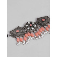 Generic Women's Rose Gold Plated Alloy Necklace & Earings Set (Orange)