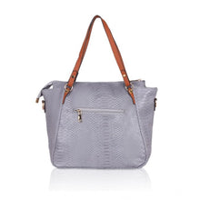 Generic Women's Faux Leather Textured Tote Bag (Grey)