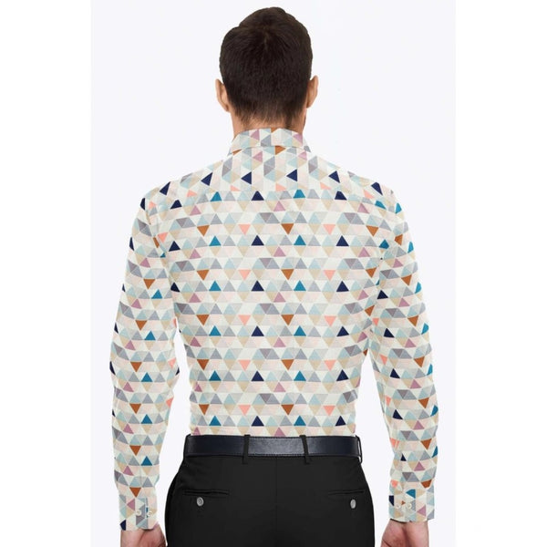 Generic Men's Cotton Blended Printed Full Sleeve Shirt (Multicolor)