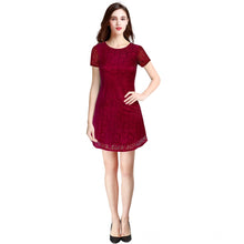 Generic Women's Rasal Solid Round Neck Cap Sleeve Dress (Maroon)