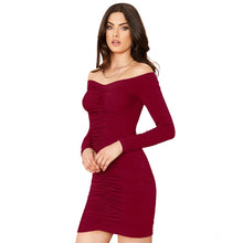 Generic Women's Knitting stretchable Solid V Neck Full Sleeve Dress (Maroon)