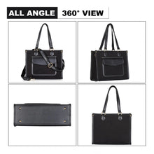 Generic Women's Canvas Medium Top handle Satchel Zipper Handbag (Black)