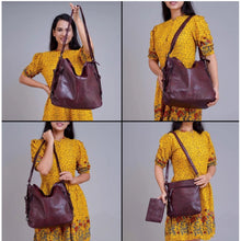 Generic Women's PU Leather Medium Shoulder Zipper Handbag (Wine red)