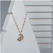 Generic Women's Stainless Steel Moon Pendent Delicate Chain (Gold Plated)