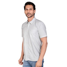 Generic Men's Casual Cotton Half Sleeve Solid Shirt (Grey)