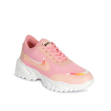 Duvera Retails Women's Casual Mesh Printed Lace-Ups Shoes (Pink)