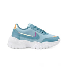 Duvera Retails Women's Casual Mesh Printed Lace-Ups Shoes (Blue)