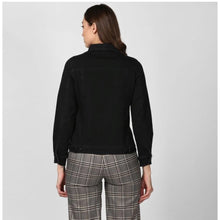 Generic Women's Denim Solid Long Sleeve Jacket (Black)