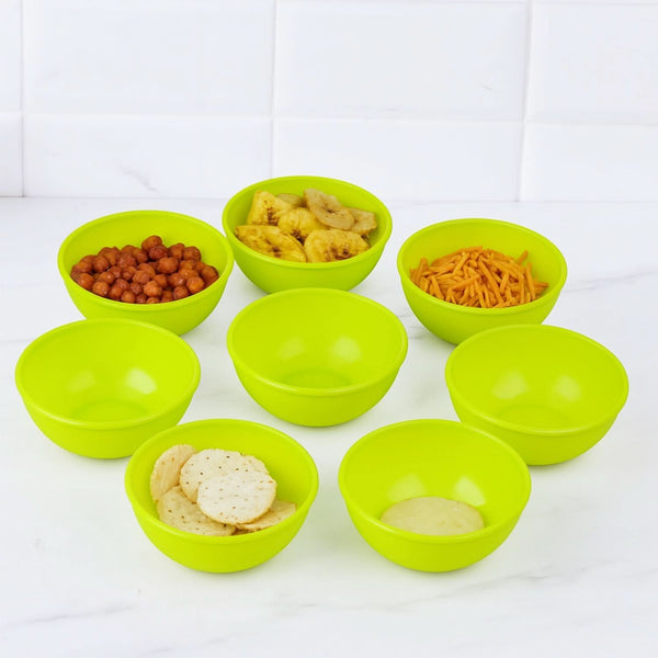 Multipurpose Small Round Plastic Bowl / Katori, Microwave Safe Reusable Lightweight Bowl, Dishwasher Safe Chutney Bowl (8 Pcs Set)