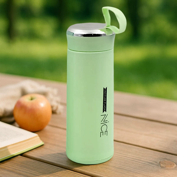 Water bottle 400ml leak proof, glass water bottle with daily water intake for gym and children, Nice Bottle (1 pc /Mix Color)