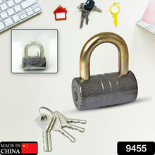 Heavy-Duty Iron Padlock – 82mm Black Spray Lock with Brass Core & 5 Keys, Waterproof & Anti-Theft