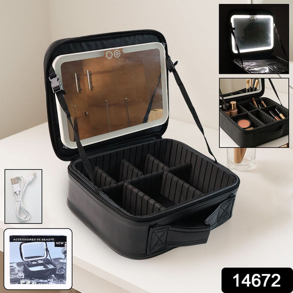 Travel Makeup Case with Lighted Mirror
