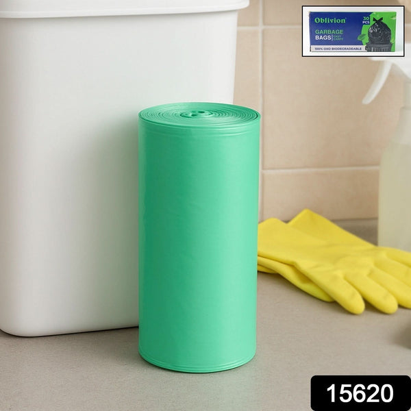 Bio-degradable Eco Friendly Garbage / Trash Bags Rolls (19" x 21") (Green)
