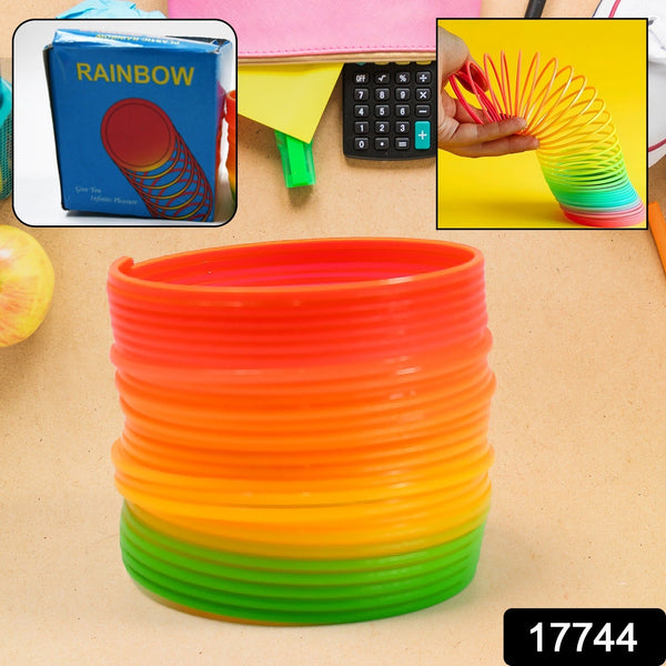 Rainbow Slinky Spring Toy – Compact, Portable Fun Toy for Kids & Adults, Great for Birthdays (1 Pc)