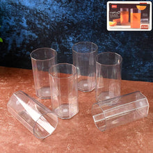 Hexagon Shape Metro Plastic Glass Set 